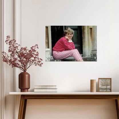 Princess Diana Highgrove Steps | Pink Sweater Portrait | Royal Icon Poster - Celebrities Poster