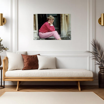 Princess Diana Highgrove Steps | Pink Sweater Portrait | Royal Icon Poster - Celebrities Poster