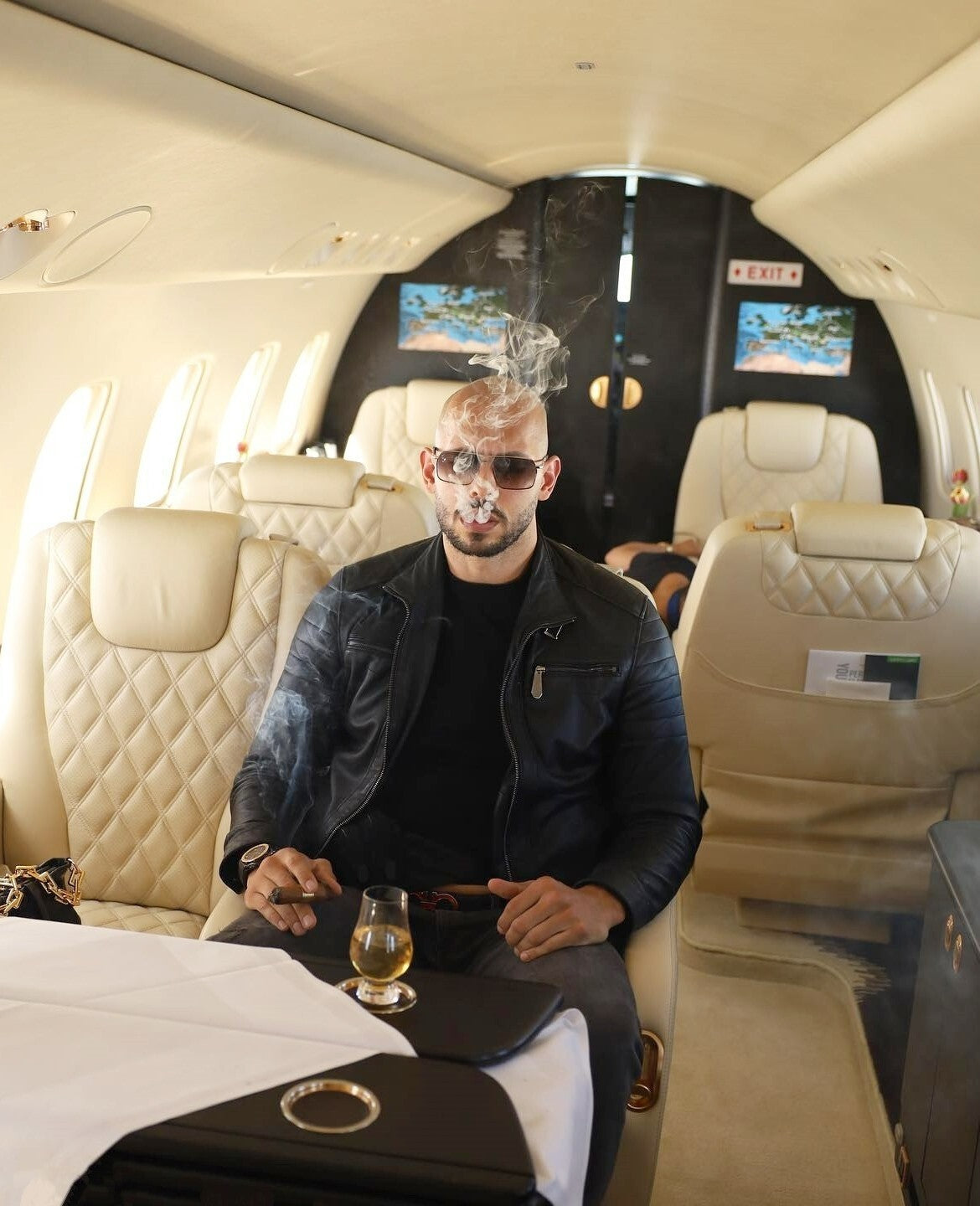 Andrew Tate Smoking Cigar on Private Jet | Internet Personality Poster | Entrepreneur Lifestyle Wall Art - Celebrities Poster