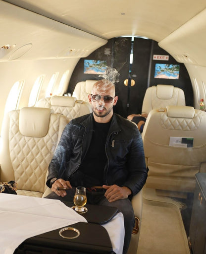 Andrew Tate Smoking Cigar on Private Jet | Internet Personality Poster | Entrepreneur Lifestyle Wall Art - Celebrities Poster