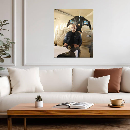 Andrew Tate Smoking Cigar on Private Jet | Internet Personality Poster | Entrepreneur Lifestyle Wall Art - Celebrities Poster