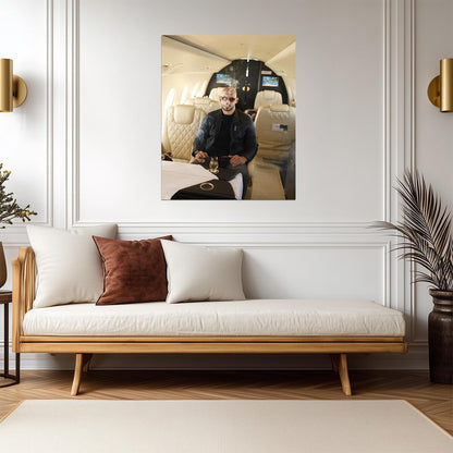 Andrew Tate Smoking Cigar on Private Jet | Internet Personality Poster | Entrepreneur Lifestyle Wall Art - Celebrities Poster