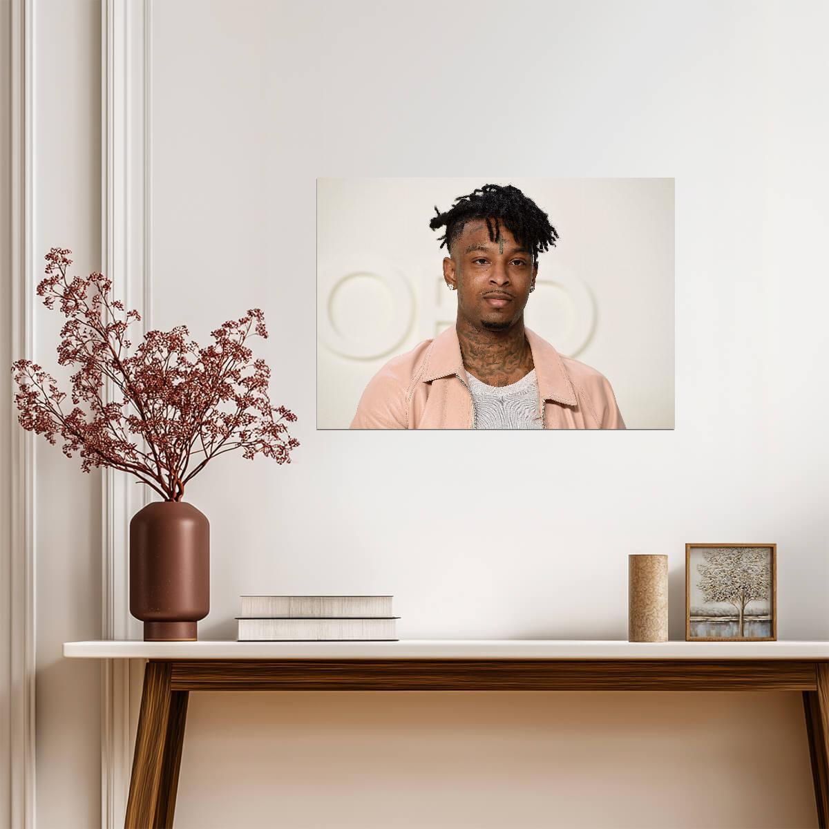 21 Savage Portrait | Celebritie Poster | Hip Hop Star Wall Art - Music Poster