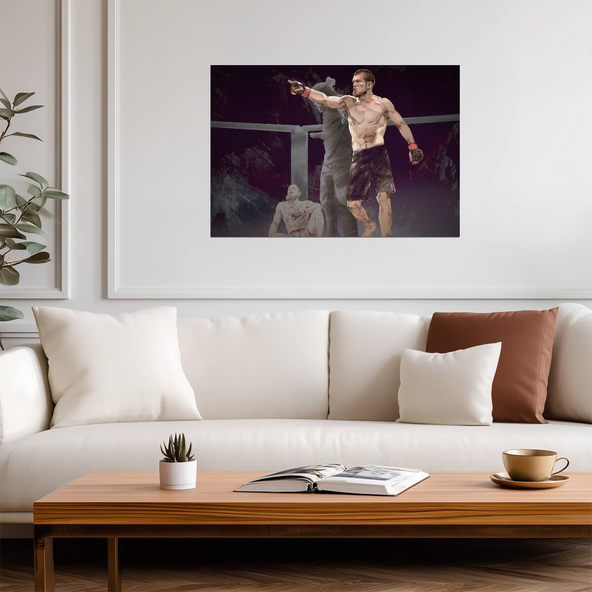 Khabib Nurmagomedov vs McGregor Victory Art | UFC Poster | The Eagle Print - Sports Poster