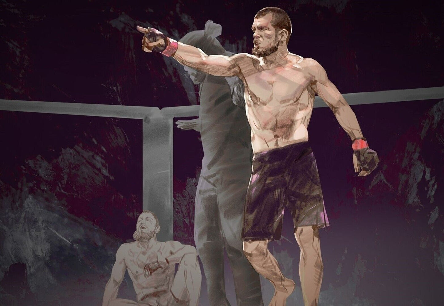 Khabib Nurmagomedov vs McGregor Victory Art | UFC Poster | The Eagle Print - Sports Poster