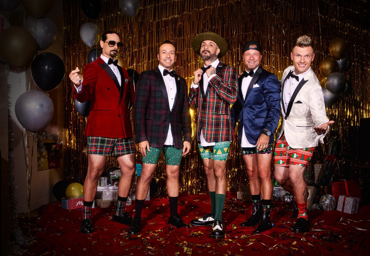 Backstreet Boys Holiday Party | Boy Band Music Poster | Festive Christmas Photoshoot - Music Poster