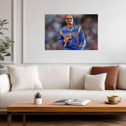 Snoop Dogg Blue Paisley Tracksuit | Live Performance Photo | Rap Concert Poster - Music Poster