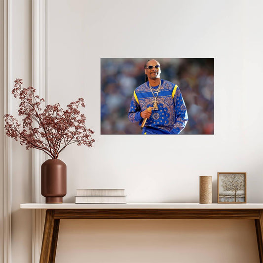 Snoop Dogg Blue Paisley Tracksuit | Live Performance Photo | Rap Concert Poster - Music Poster