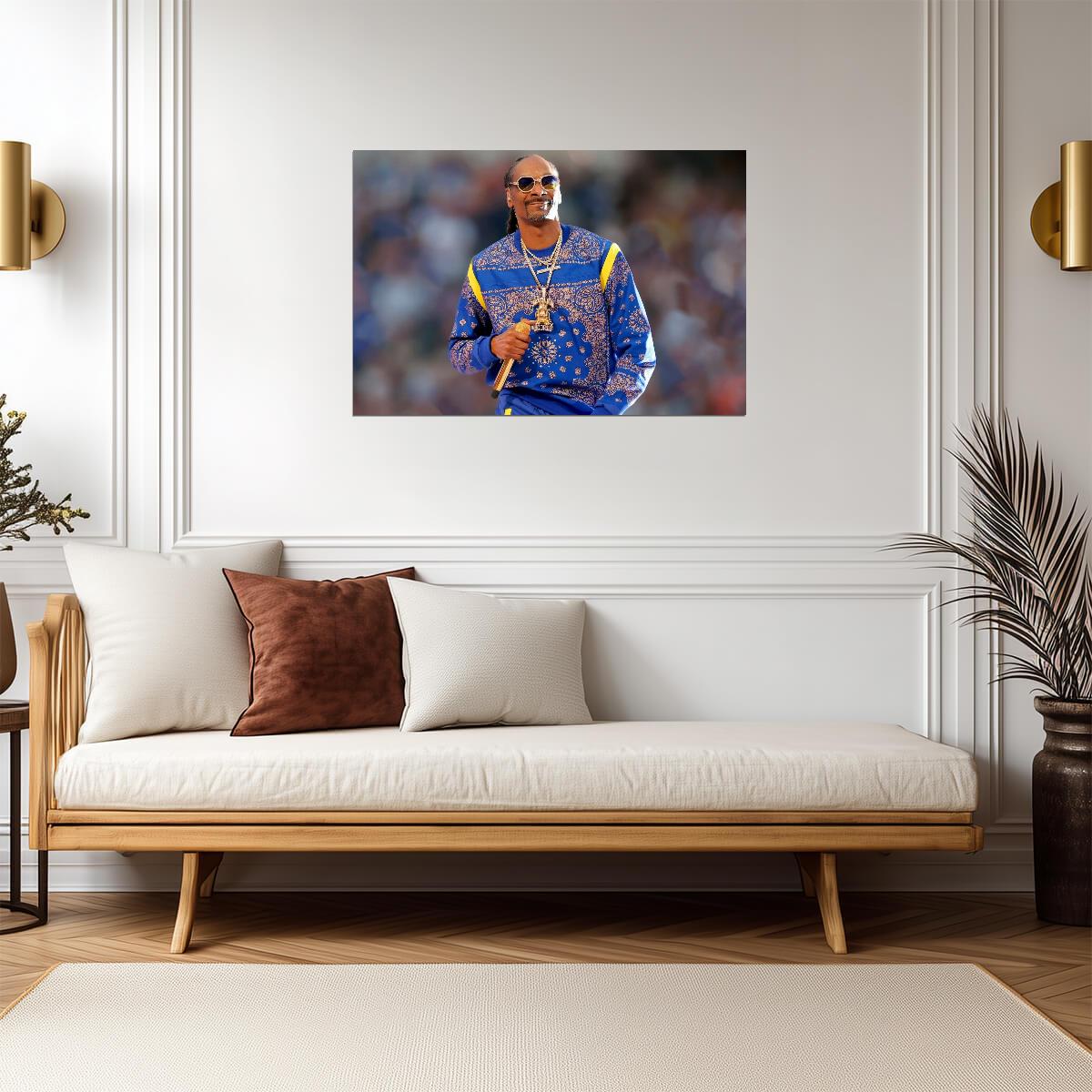 Snoop Dogg Blue Paisley Tracksuit | Live Performance Photo | Rap Concert Poster - Music Poster