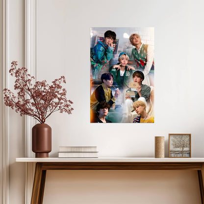BTS Group Photo Collage | K-Pop Music Poster | Gift for Army Fan Decor - Music Poster