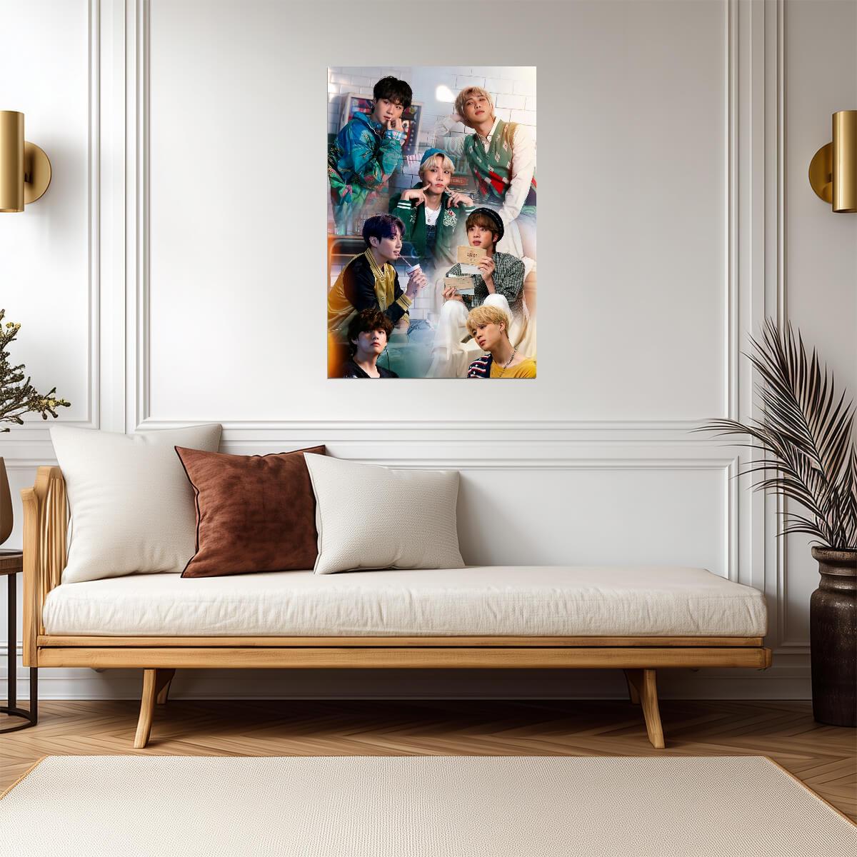 BTS Group Photo Collage | K-Pop Music Poster | Gift for Army Fan Decor - Music Poster