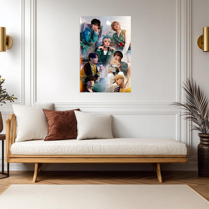 BTS Group Photo Collage | K-Pop Music Poster | Gift for Army Fan Decor - Music Poster