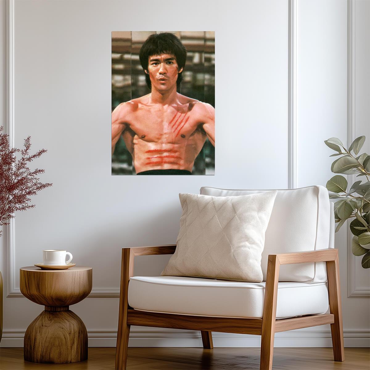 Bruce Lee Enter the Dragon | Scratches Movie Poster | Martial Arts Legend - Celebrities Poster