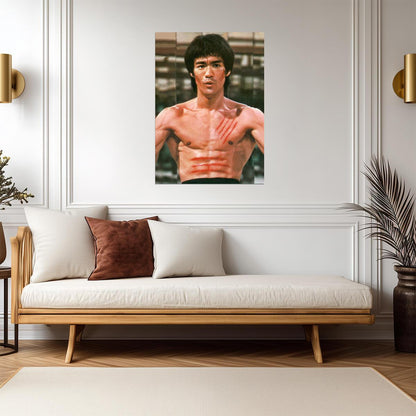 Bruce Lee Enter the Dragon | Scratches Movie Poster | Martial Arts Legend - Celebrities Poster