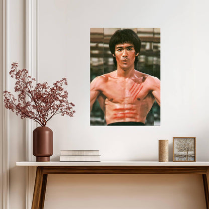 Bruce Lee Enter the Dragon | Scratches Movie Poster | Martial Arts Legend - Celebrities Poster