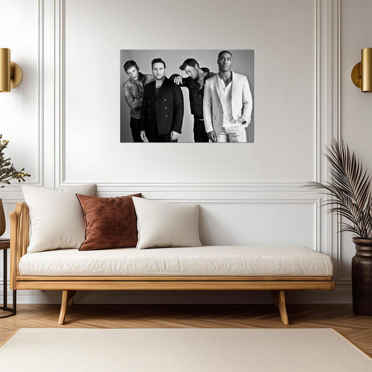 Blue Boy Band | Black and White Portrait | Band Poster - Music Poster