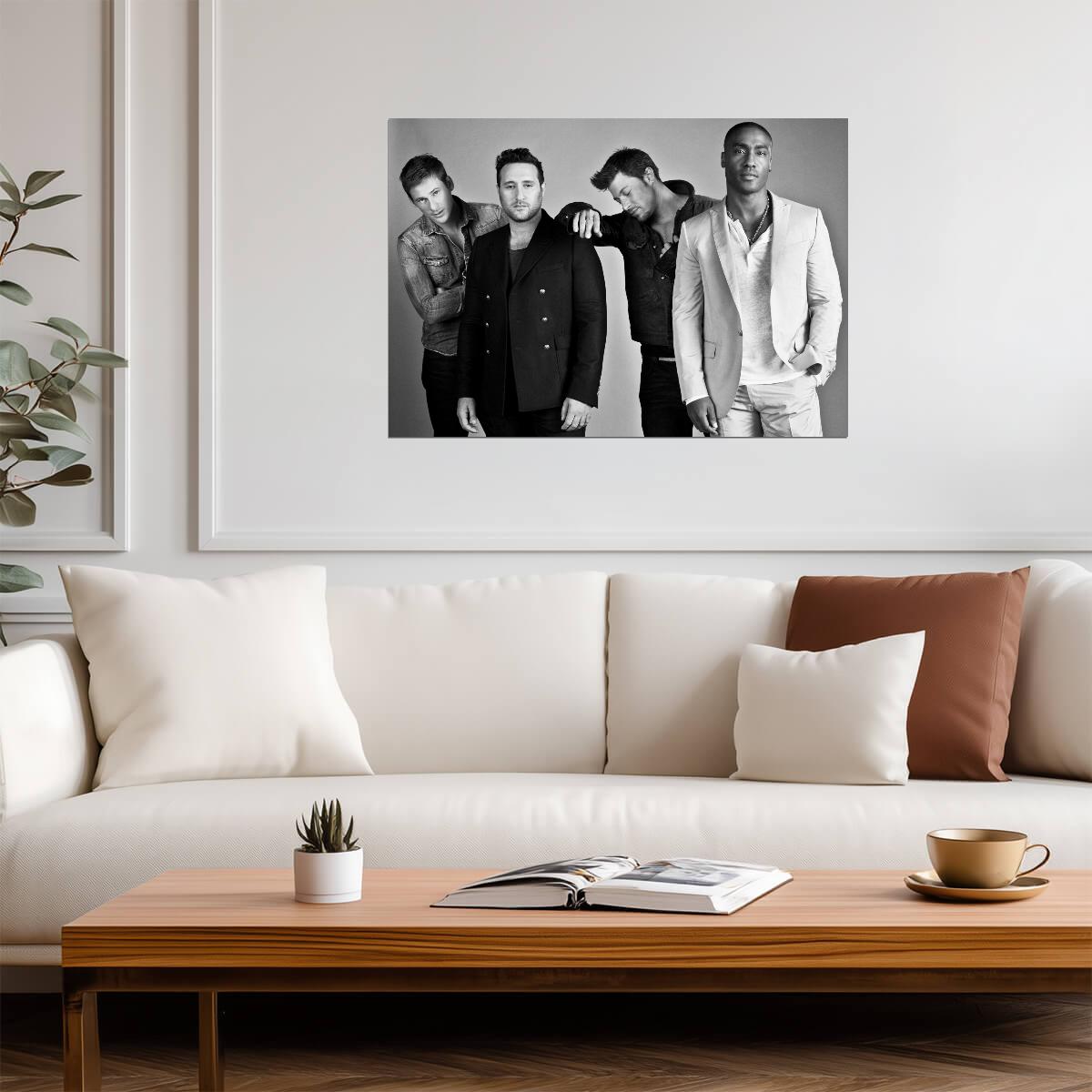 Blue Boy Band | Black and White Portrait | Band Poster - Music Poster