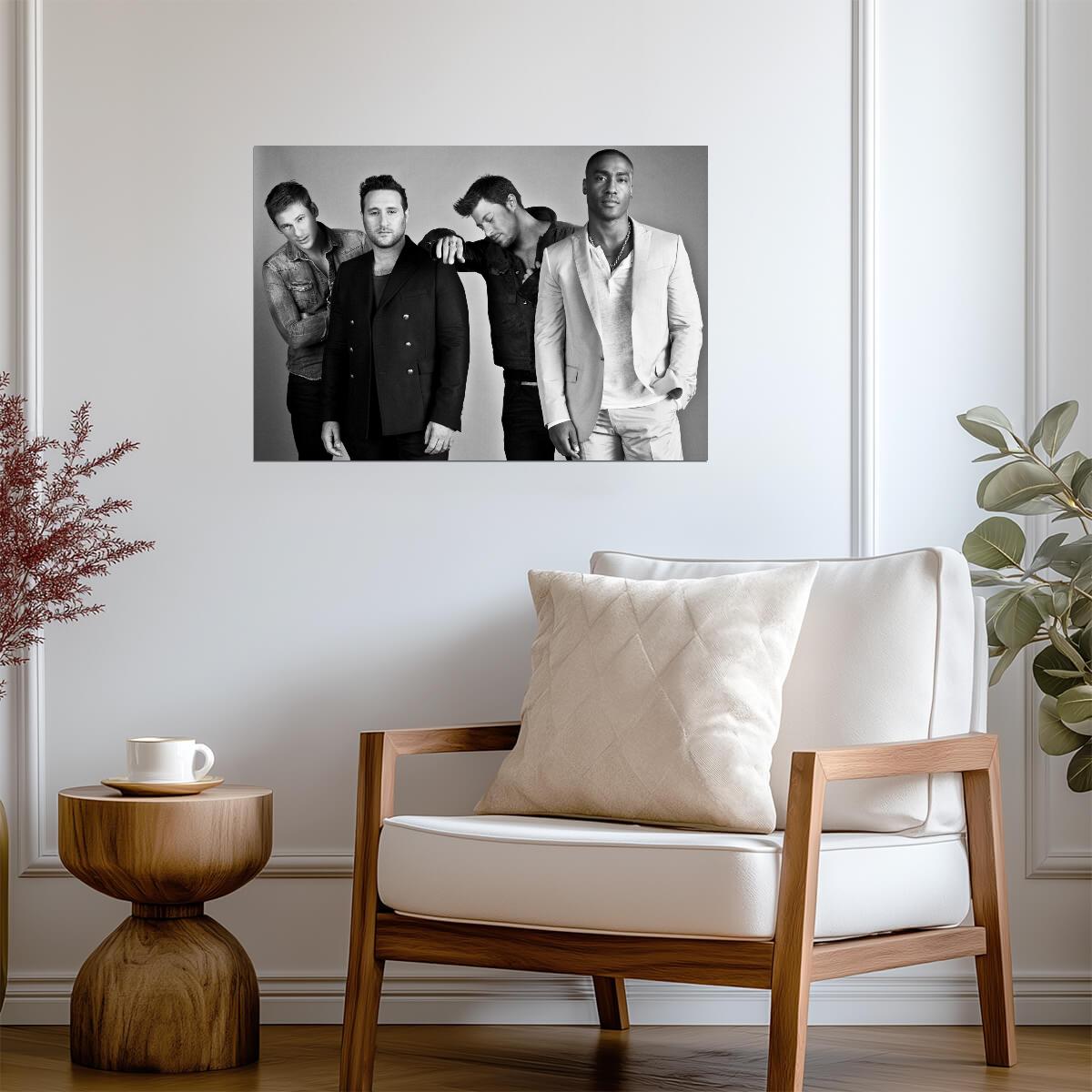 Blue Boy Band | Black and White Portrait | Band Poster - Music Poster