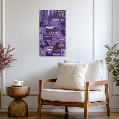 Euphoria Aesthetic Collage | Purple TV Show Poster | Zendaya Rue Fan Art - Movies & TV Poster