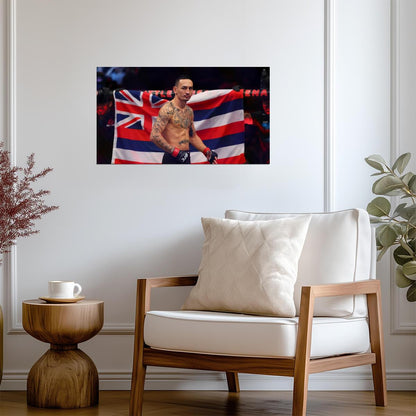 Max Blessed Holloway Hawaiian Pride | UFC Fighter Poster | Combat Sports Legend Art - Sports Poster