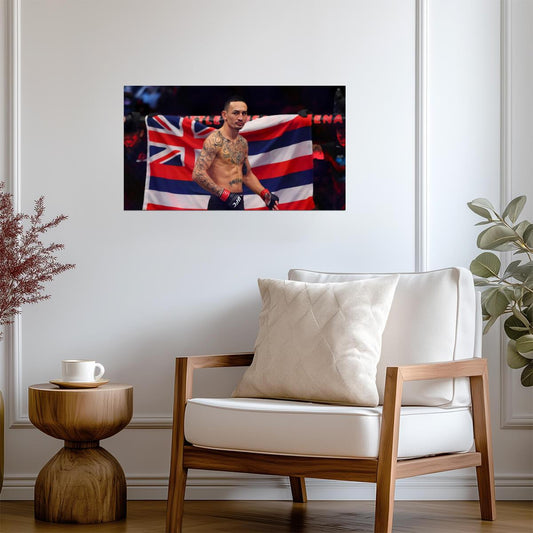 Max Blessed Holloway Hawaiian Pride | UFC Fighter Poster | Combat Sports Legend Art - Sports Poster