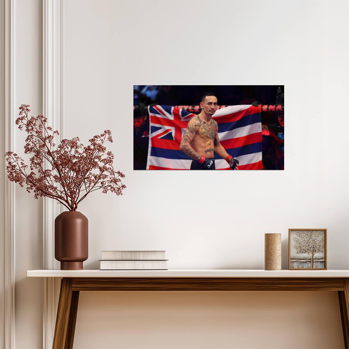 Max Blessed Holloway Hawaiian Pride | UFC Fighter Poster | Combat Sports Legend Art - Sports Poster