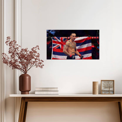 Max Blessed Holloway Hawaiian Pride | UFC Fighter Poster | Combat Sports Legend Art - Sports Poster
