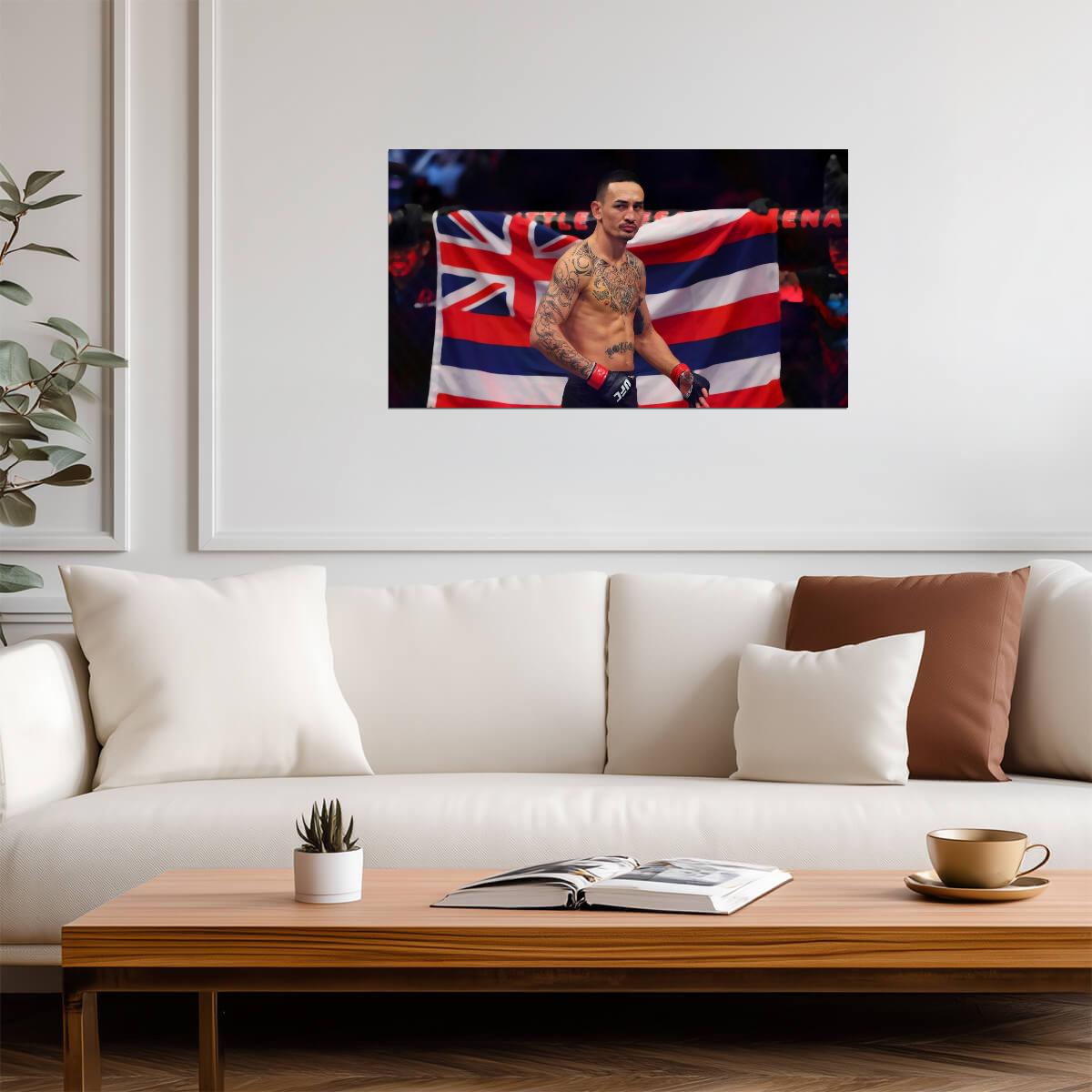 Max Blessed Holloway Hawaiian Pride | UFC Fighter Poster | Combat Sports Legend Art - Sports Poster