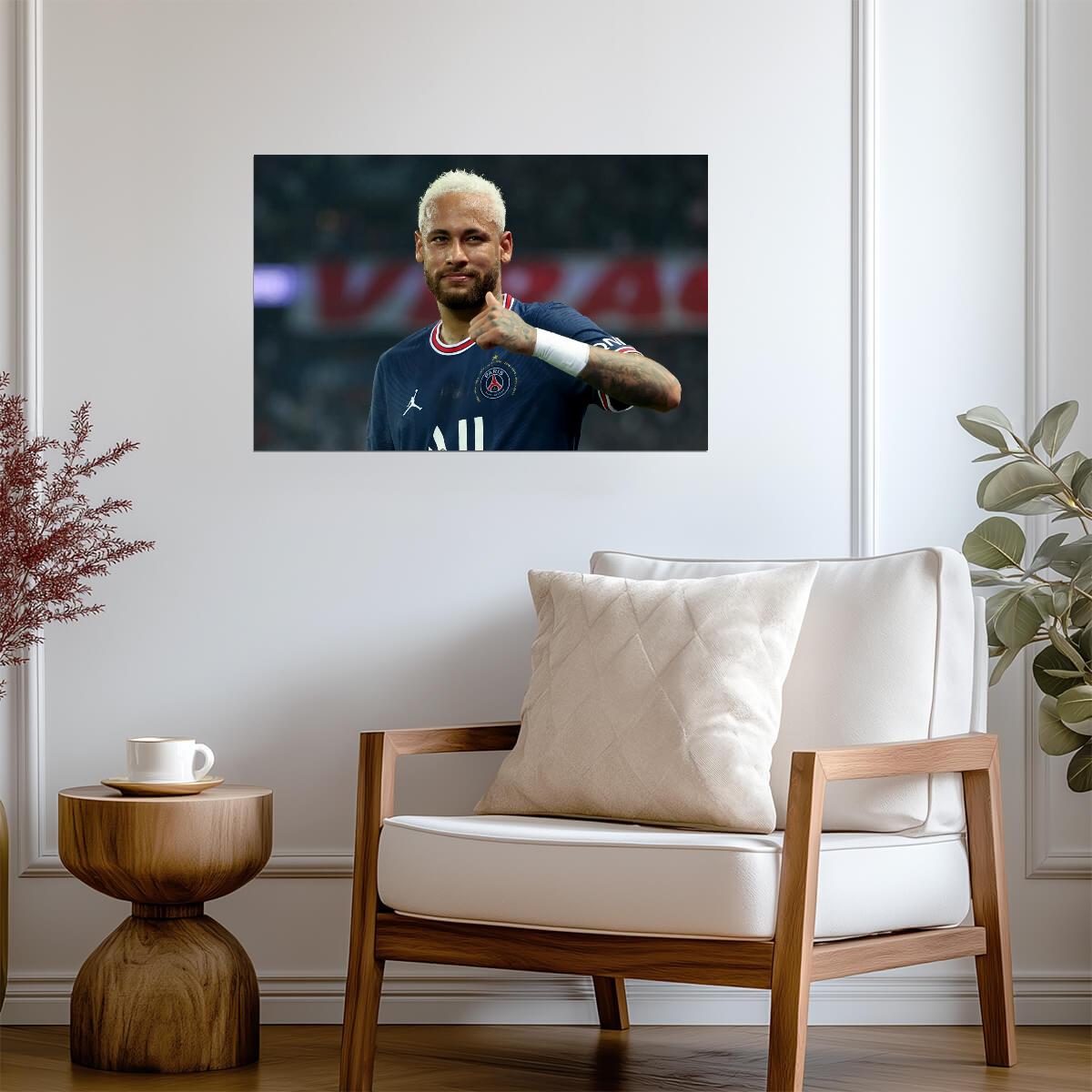 Neymar Jr Paris Saint-Germain | Soccer Legend Poster | Brazilian Football Star Print - Sports Poster
