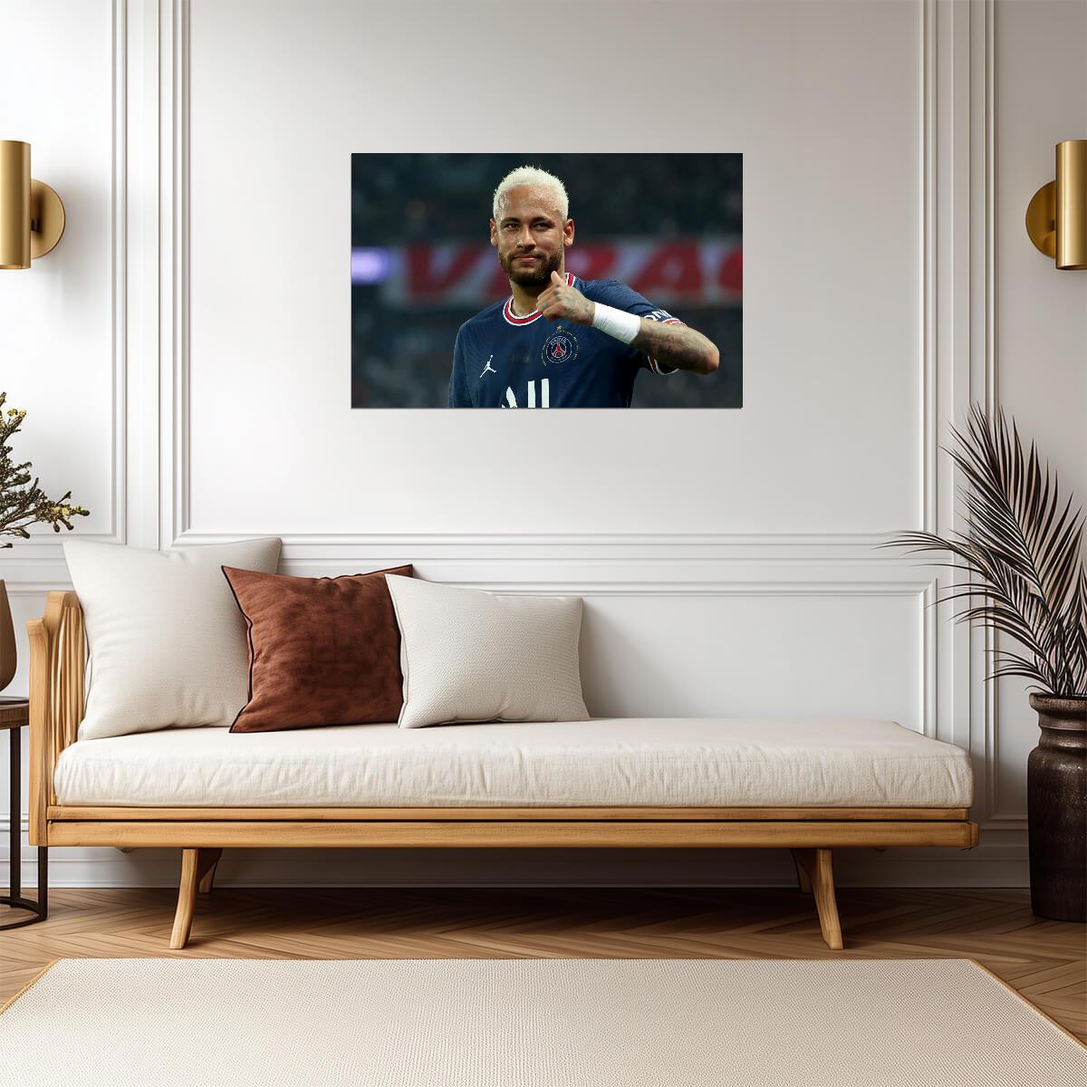 Neymar Jr Paris Saint-Germain | Soccer Legend Poster | Brazilian Football Star Print - Sports Poster