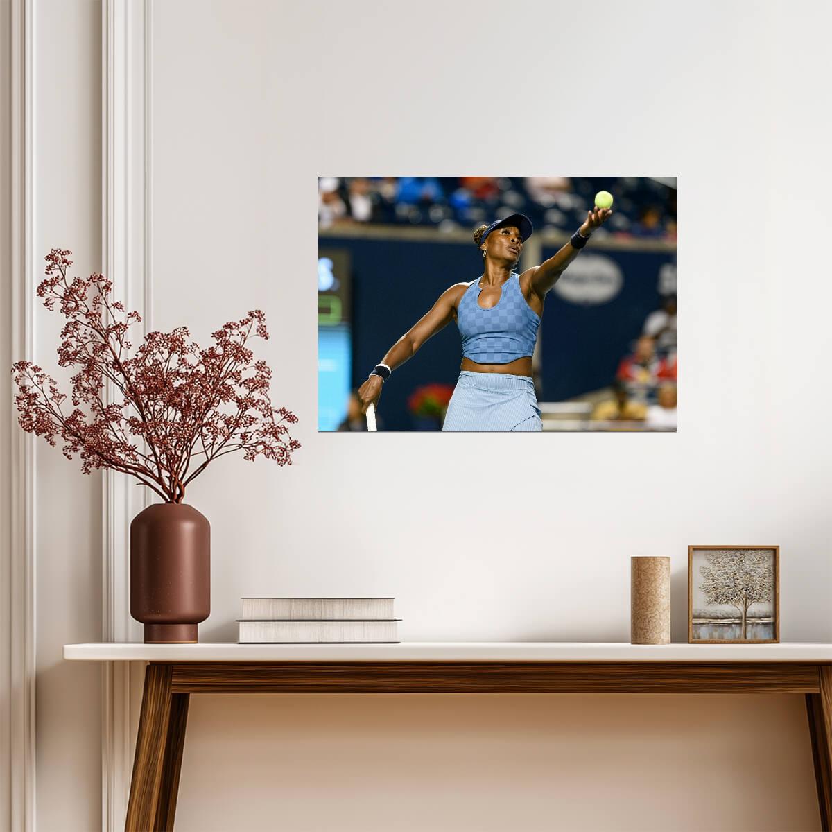 Venus Williams Serving Pose | Tennis Poster | Sports Legend Wall Art - Sports Poster