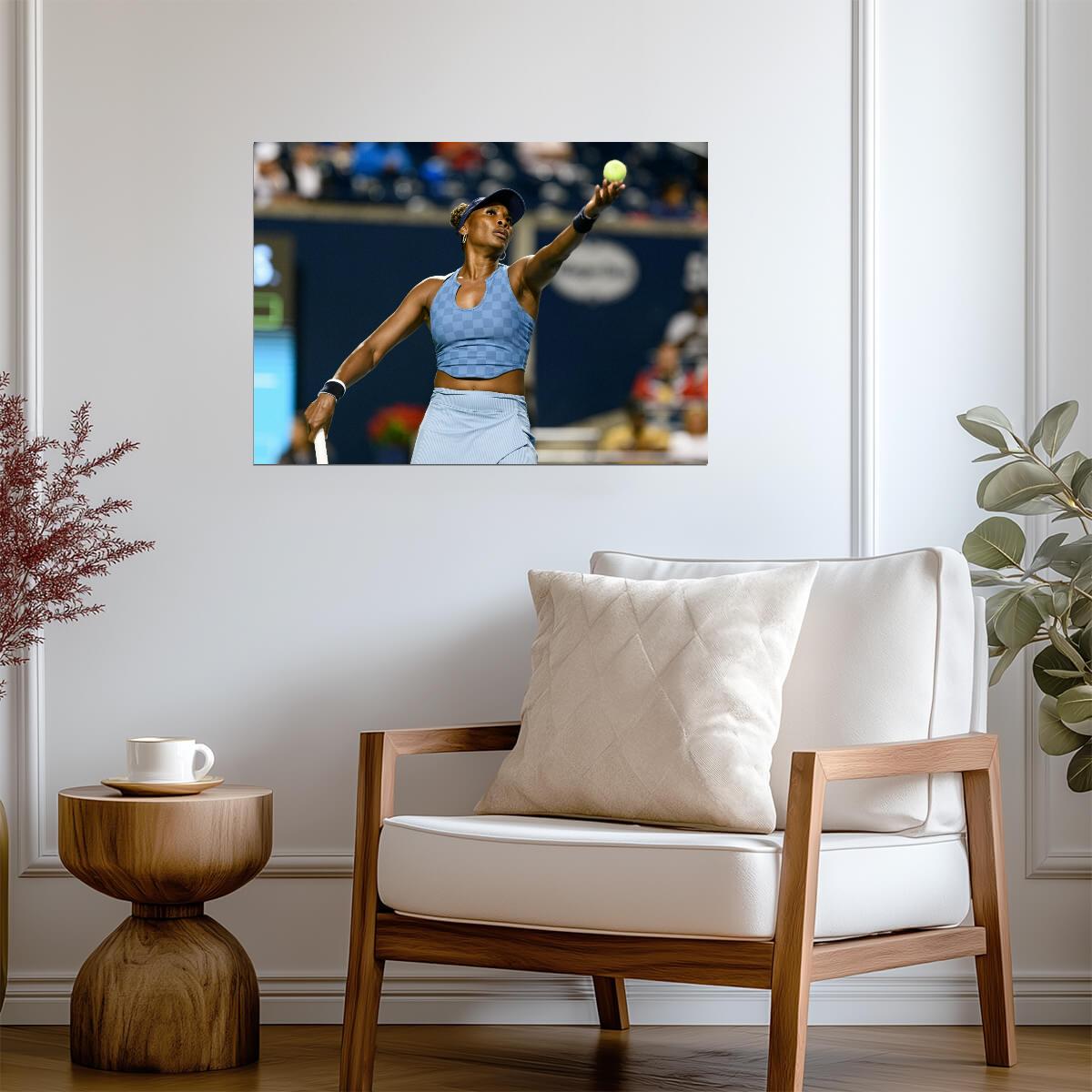 Venus Williams Serving Pose | Tennis Poster | Sports Legend Wall Art - Sports Poster