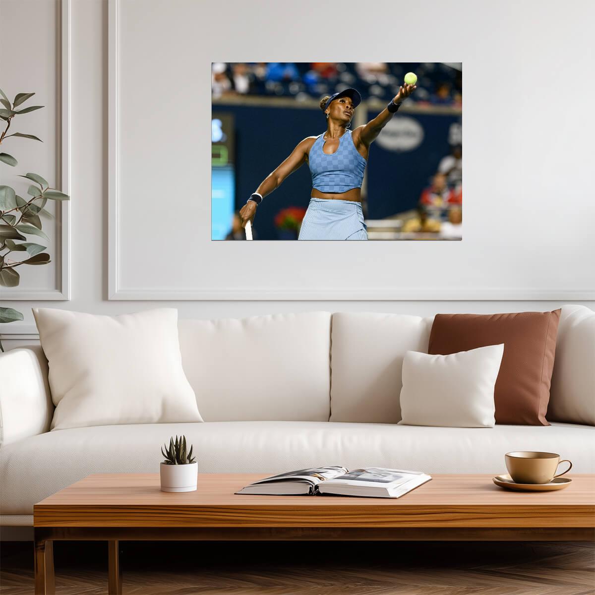 Venus Williams Serving Pose | Tennis Poster | Sports Legend Wall Art - Sports Poster