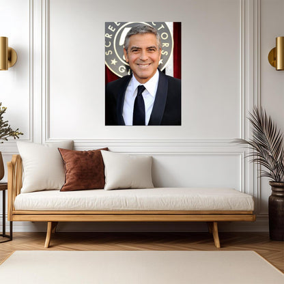 George Clooney | Warm Tone Portrait | Actor Poster - Celebrities Poster