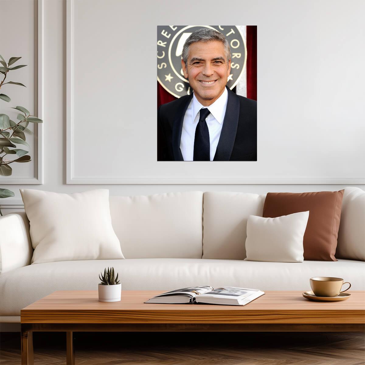 George Clooney | Warm Tone Portrait | Actor Poster - Celebrities Poster