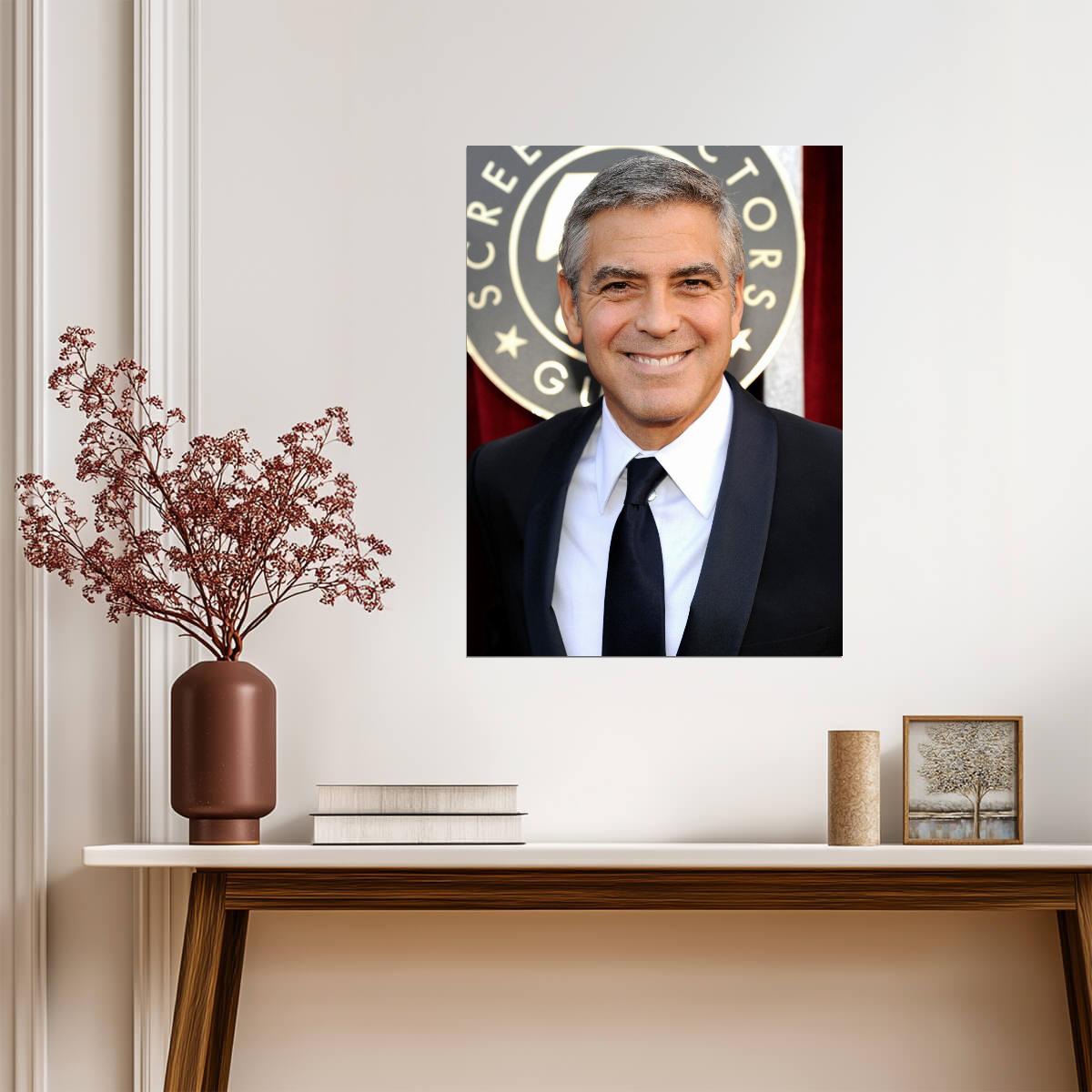 George Clooney | Warm Tone Portrait | Actor Poster - Celebrities Poster
