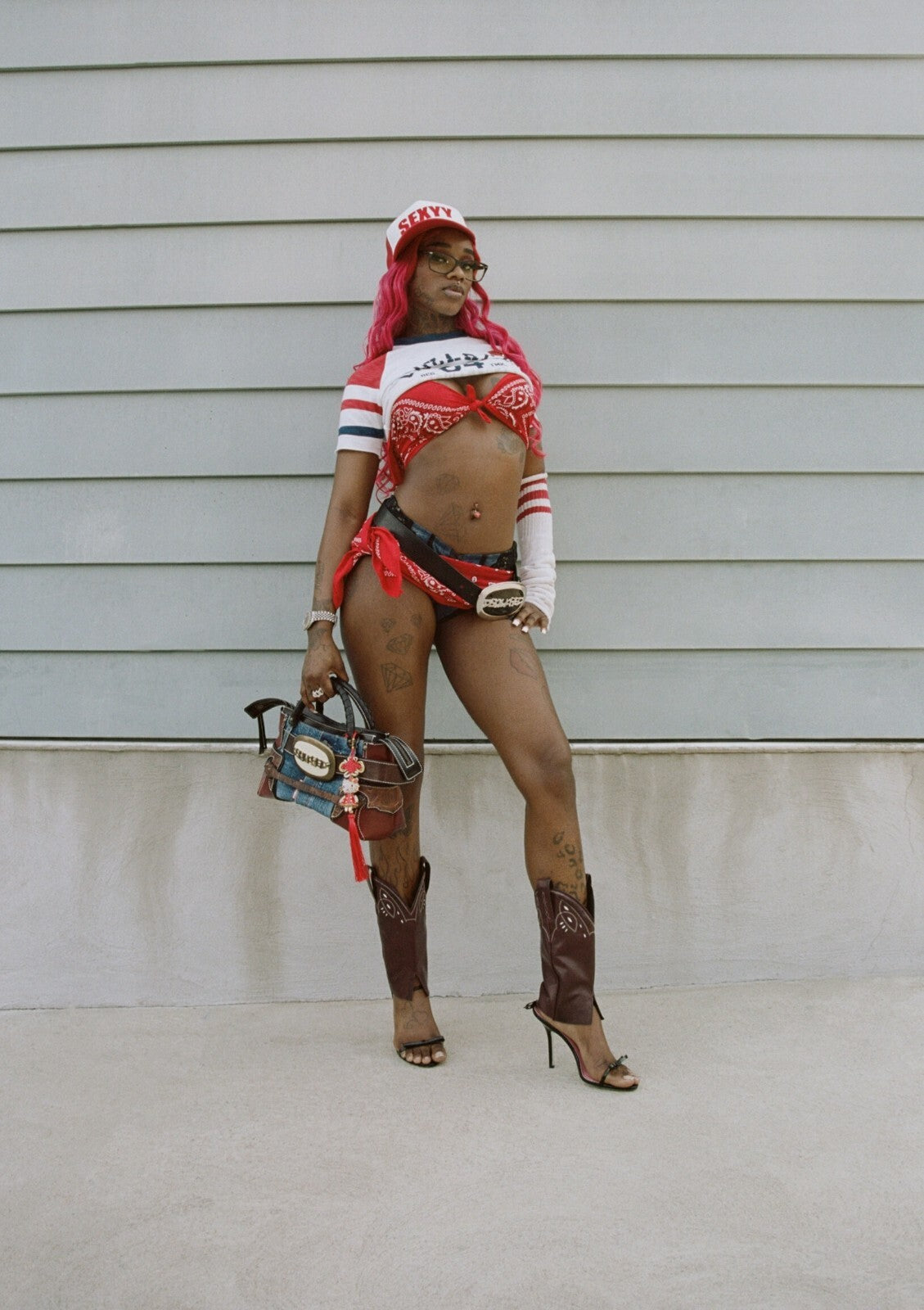 Sexyy Red Street Photoshoot | Sexy Outfit Poster | Hip Hop Star Wall Art - Music Poster