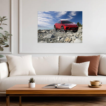 Lamborghini Urus Concept | Red SUV Prototype Poster | Futuristic Automotive Design Art - Cars Poster