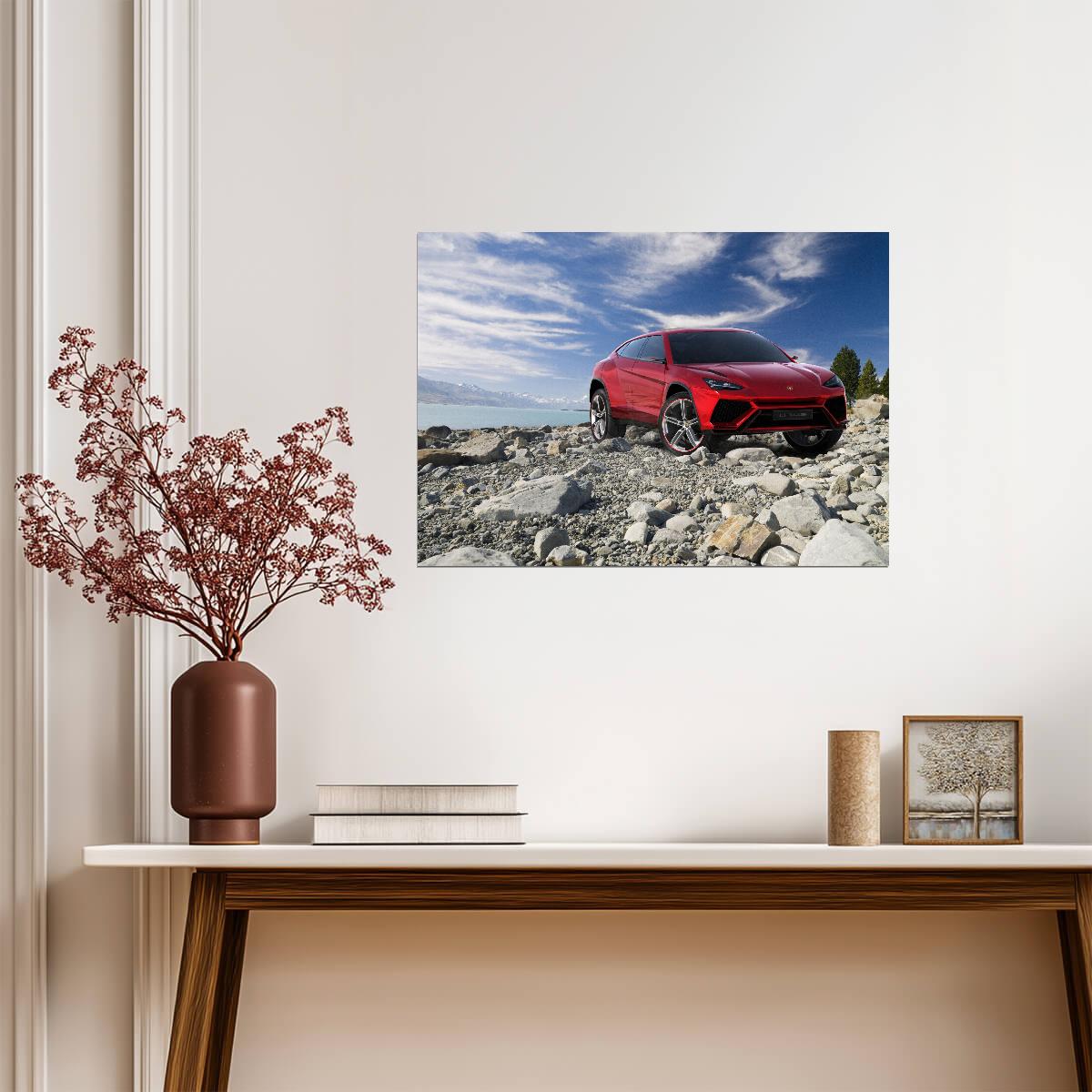 Lamborghini Urus Concept | Red SUV Prototype Poster | Futuristic Automotive Design Art - Cars Poster