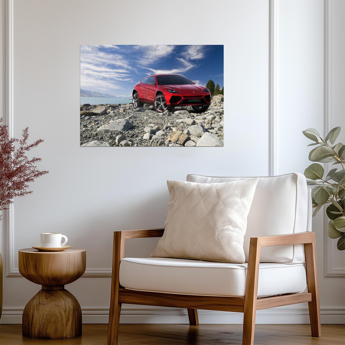 Lamborghini Urus Concept | Red SUV Prototype Poster | Futuristic Automotive Design Art - Cars Poster
