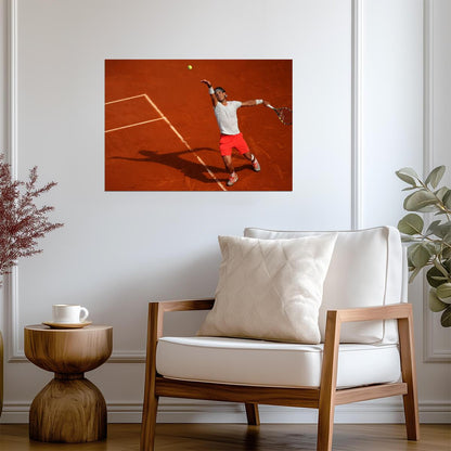 Rafael Nadal Clay Court Serve | Tennis Legend Poster | Action Sports Photography - Sports Poster