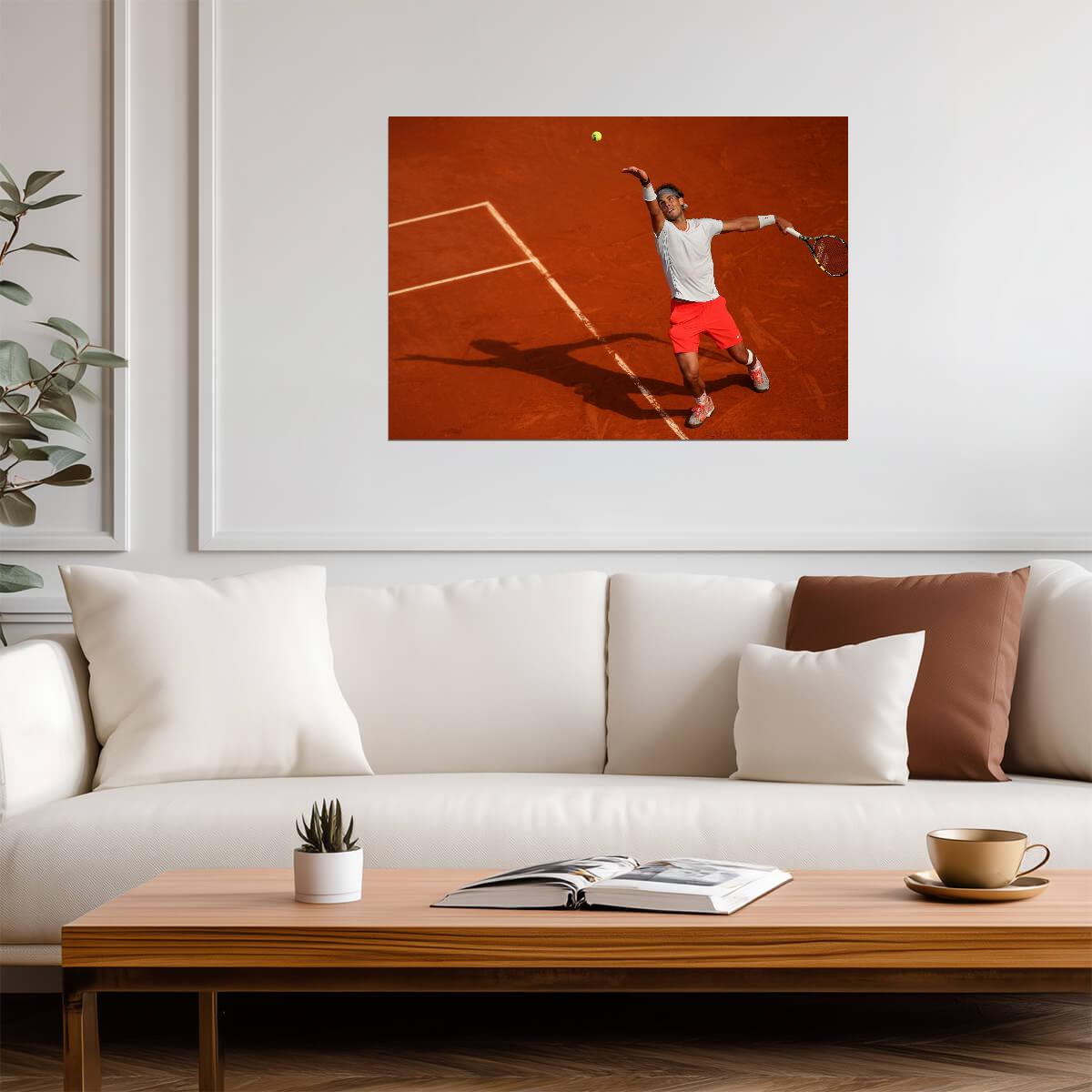 Rafael Nadal Clay Court Serve | Tennis Legend Poster | Action Sports Photography - Sports Poster