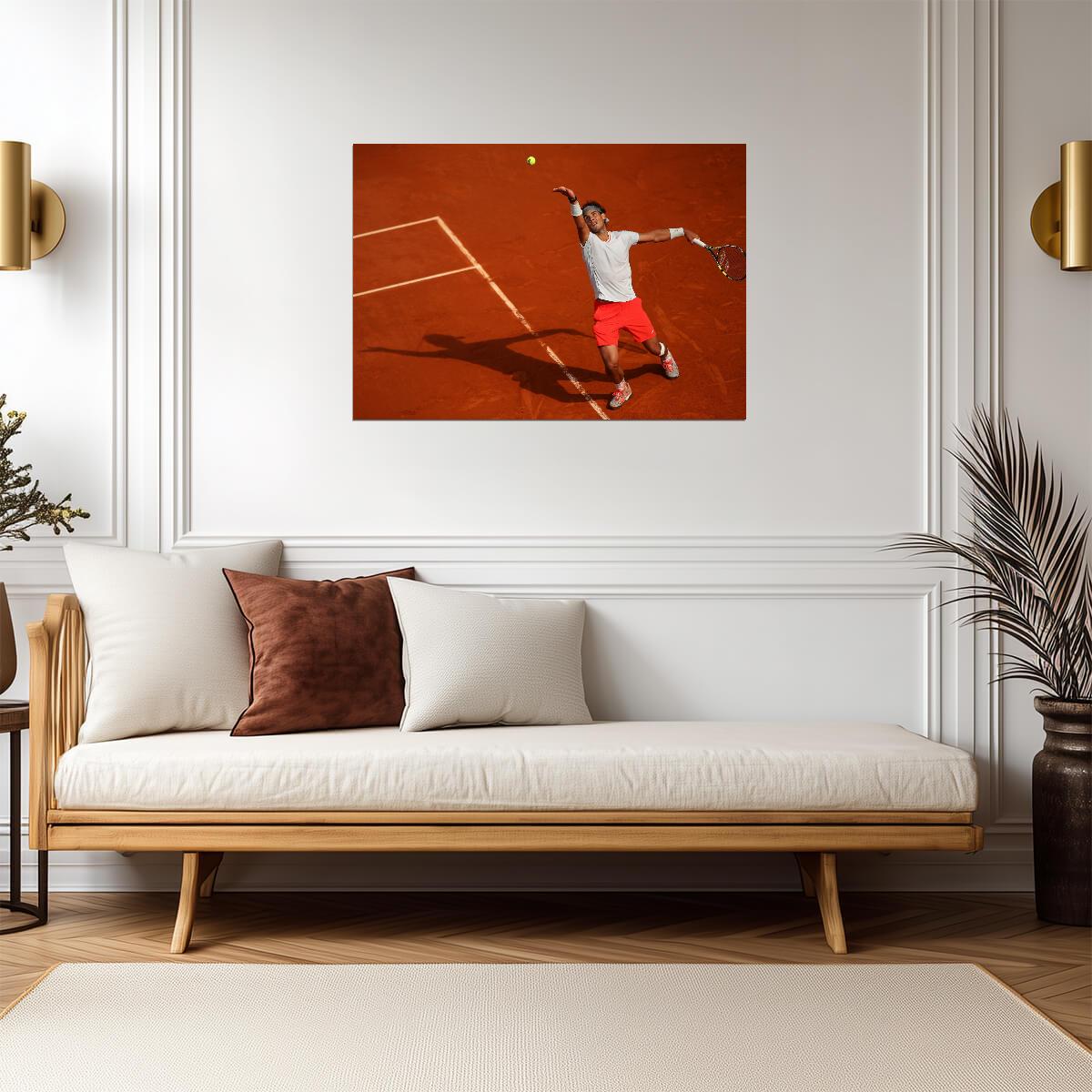 Rafael Nadal Clay Court Serve | Tennis Legend Poster | Action Sports Photography - Sports Poster