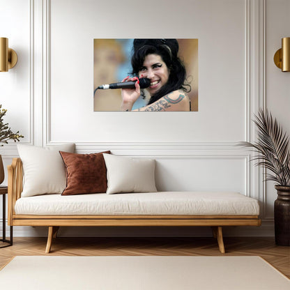 Amy Winehouse Singing Live Close Up | Concert Poster | Vintage Music Legend Art - Music Poster