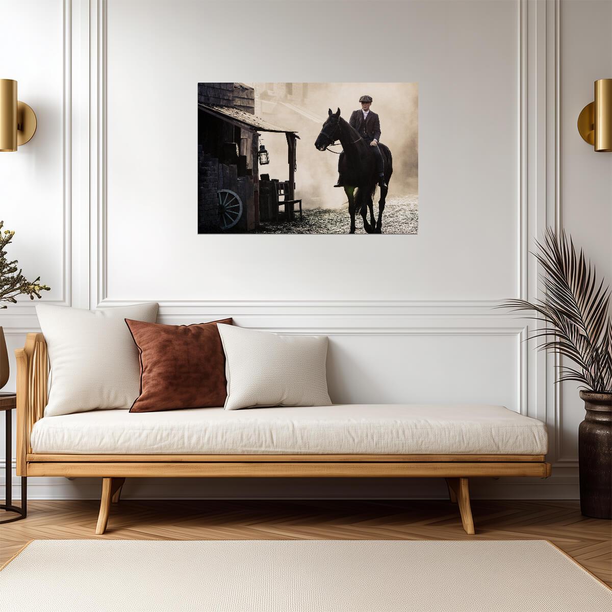 Peaky Blinders Thomas Shelby on Horseback | Cillian Murphy TV Show Poster | British Crime Drama Art - Movies & TV Poster