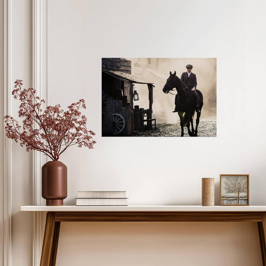 Peaky Blinders Thomas Shelby on Horseback | Cillian Murphy TV Show Poster | British Crime Drama Art - Movies & TV Poster