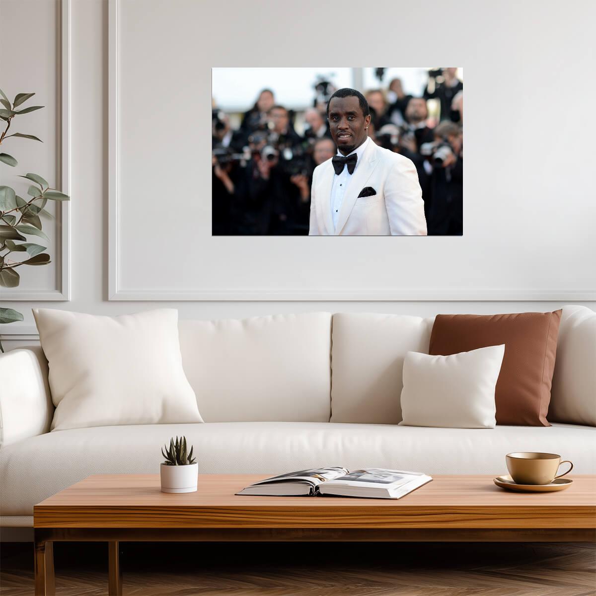 Sean Diddy Combs White Tuxedo | Red Carpet Photography | Music Mogul Poster - Music Poster