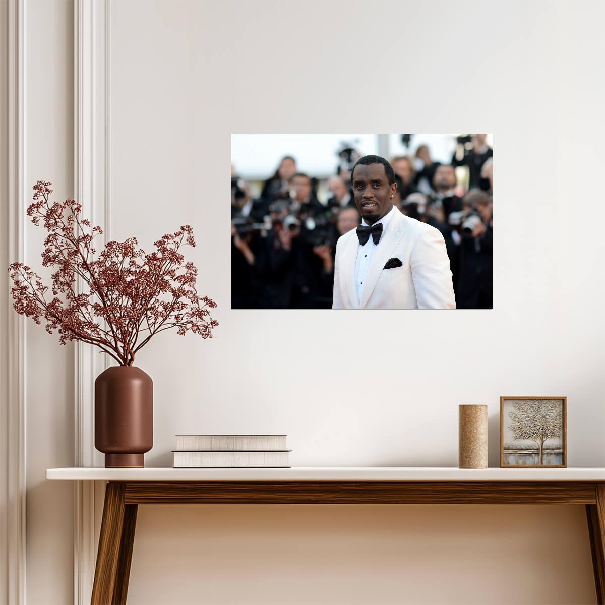 Sean Diddy Combs White Tuxedo | Red Carpet Photography | Music Mogul Poster - Music Poster