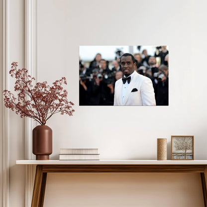 Sean Diddy Combs White Tuxedo | Red Carpet Photography | Music Mogul Poster - Music Poster