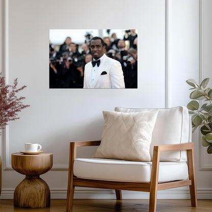 Sean Diddy Combs White Tuxedo | Red Carpet Photography | Music Mogul Poster - Music Poster